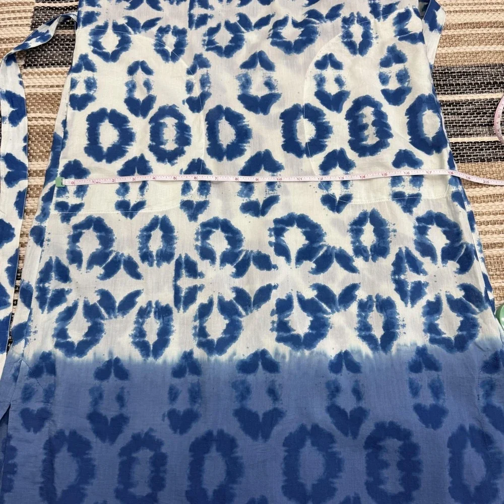 Anthropologie Othilia Abtract Maxi Dress Women's Small Blue Belted Bohemian - Picture 14 of 16